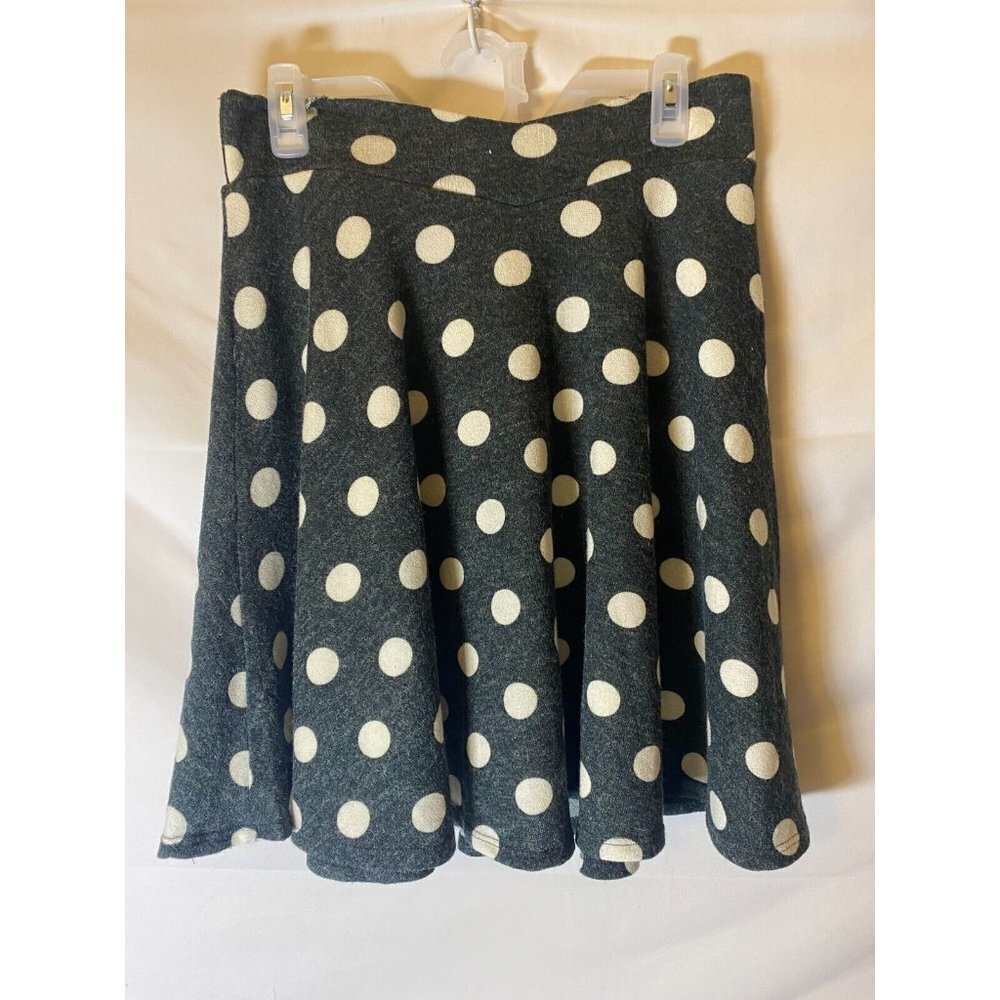 Jessy B Rockabilly Vibes Gray Polka Dot Skirt Women’s Retro Large L Mini
